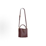 SAINT LAURENT LE 37 Metal Logo Adjustable Detachable shoulder strap bucket Bag Single-shoulder handbag Small women\'s Cabernet Sauvignon red